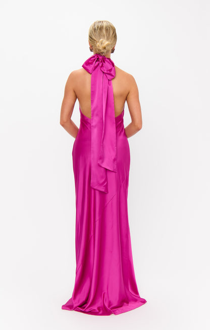 Lisa Maxi Dress ~ Rich Magenta Luxe Satin
