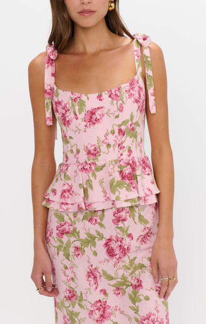 Pauline Peplum Dress ~ Garden Romantic