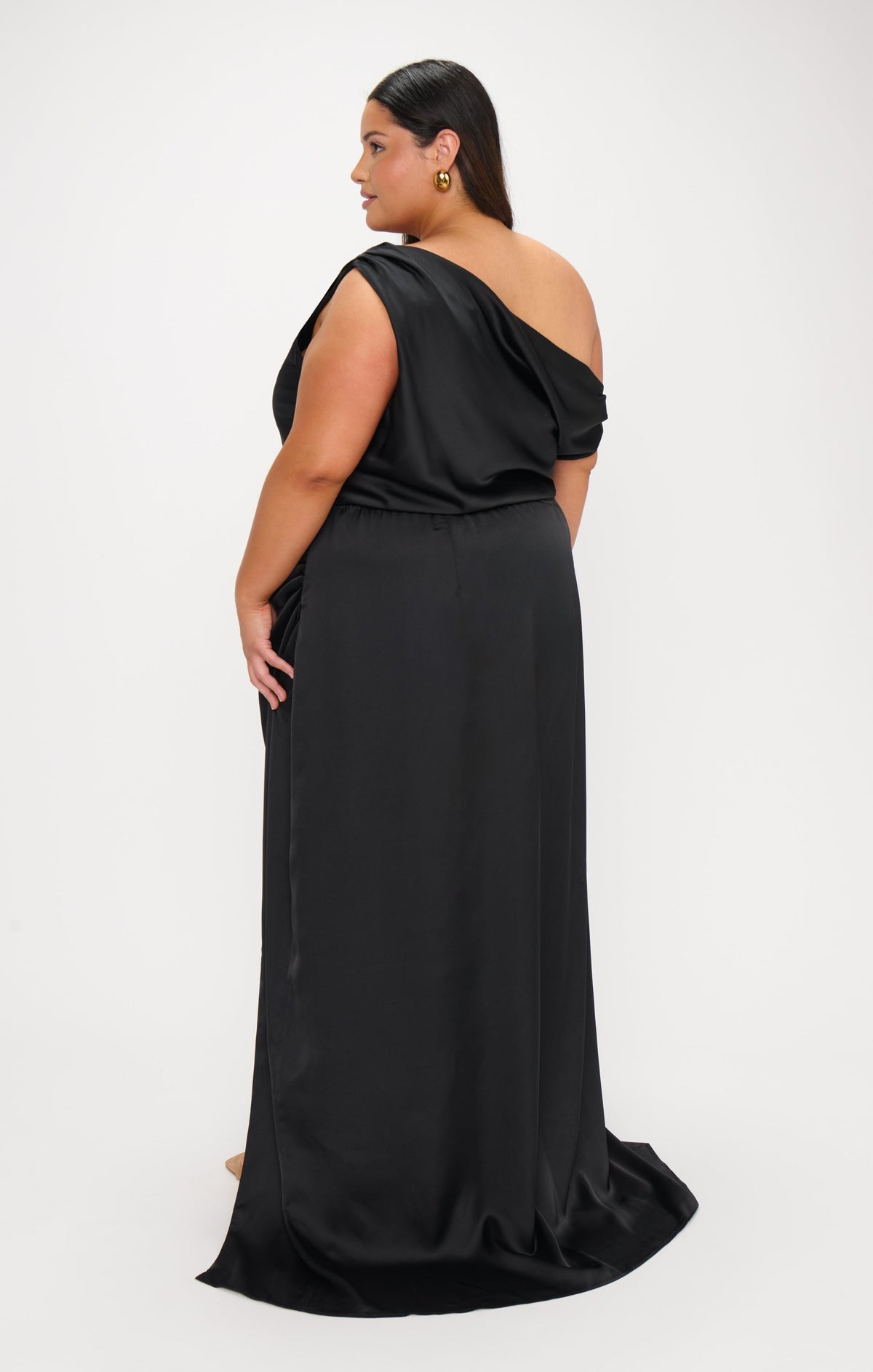 Jodie Dress ~ Black Luxe Satin