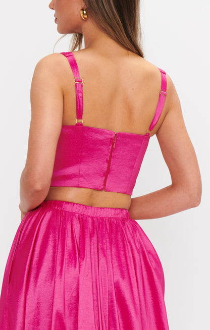 Vivianna Top ~ Dragonfruit Taffeta