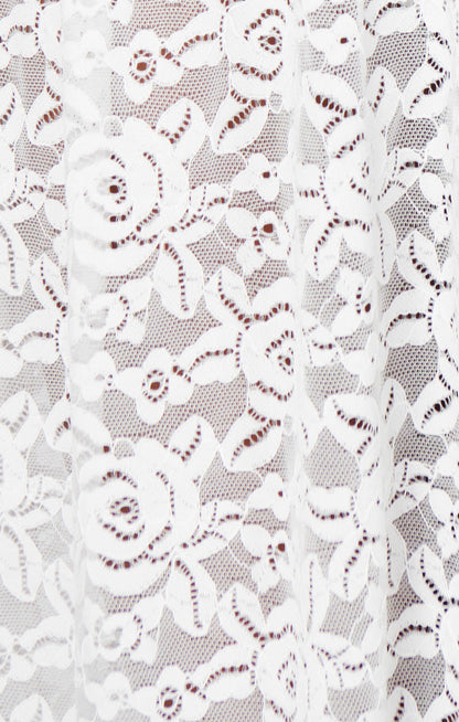 Diana Drop Waist Dress ~ White Lovely Lace