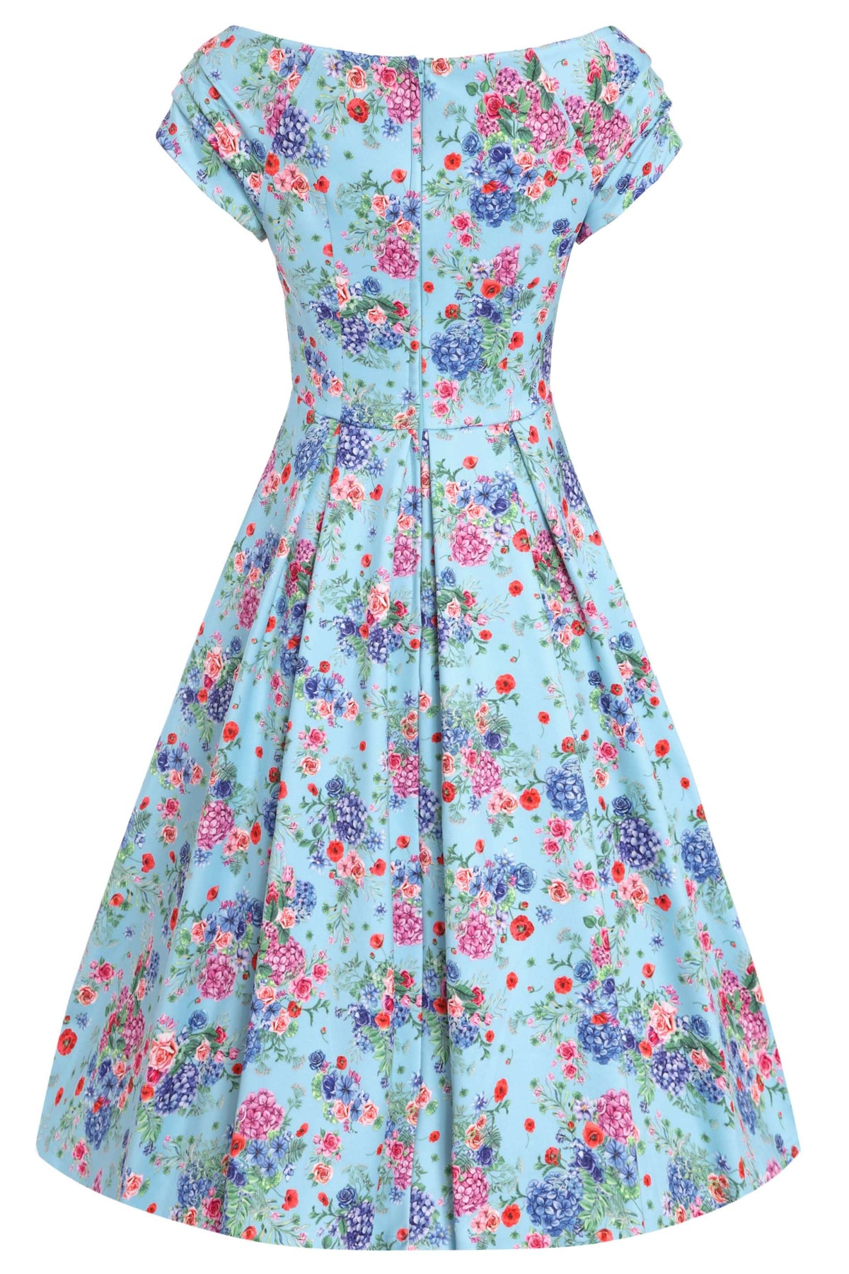 Lily Blue Hydrangea Off Shoulder Dress