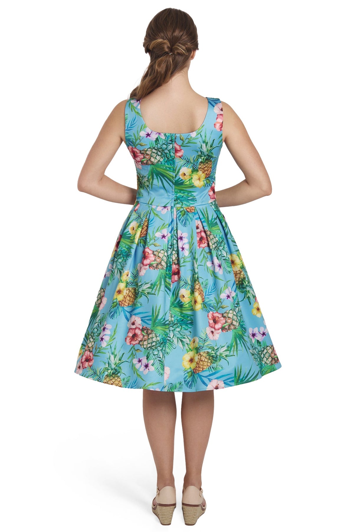 Amanda Blue Tropical Swing Dress