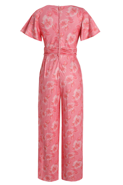 Esther Pink Floral Jumpsuit