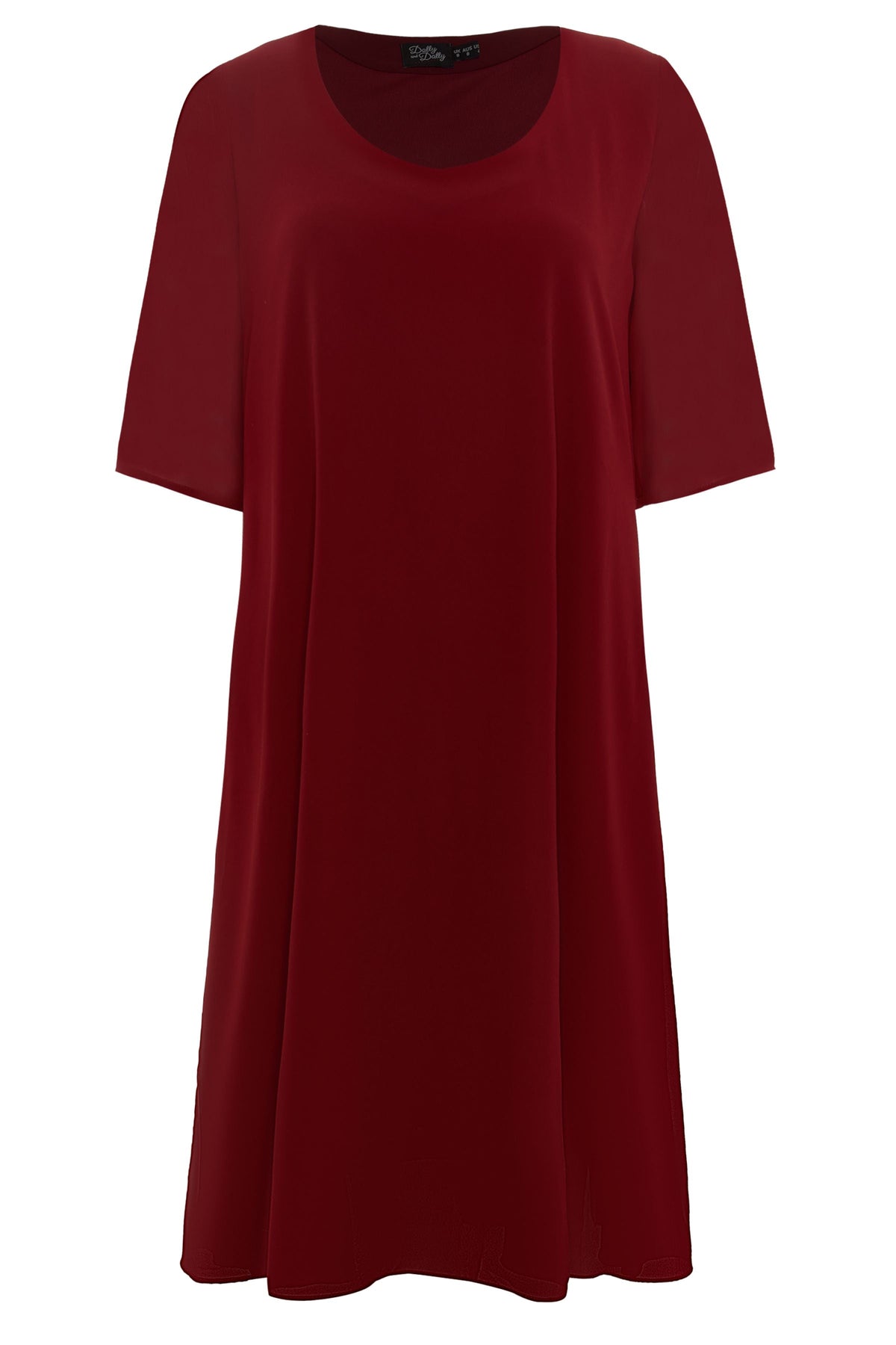 Dora 50's Chiffon dress in Burgundy