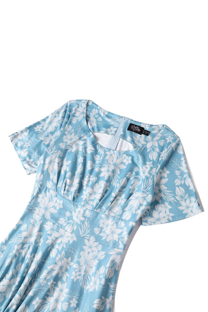 Brenda Blue Floral A-line Dress