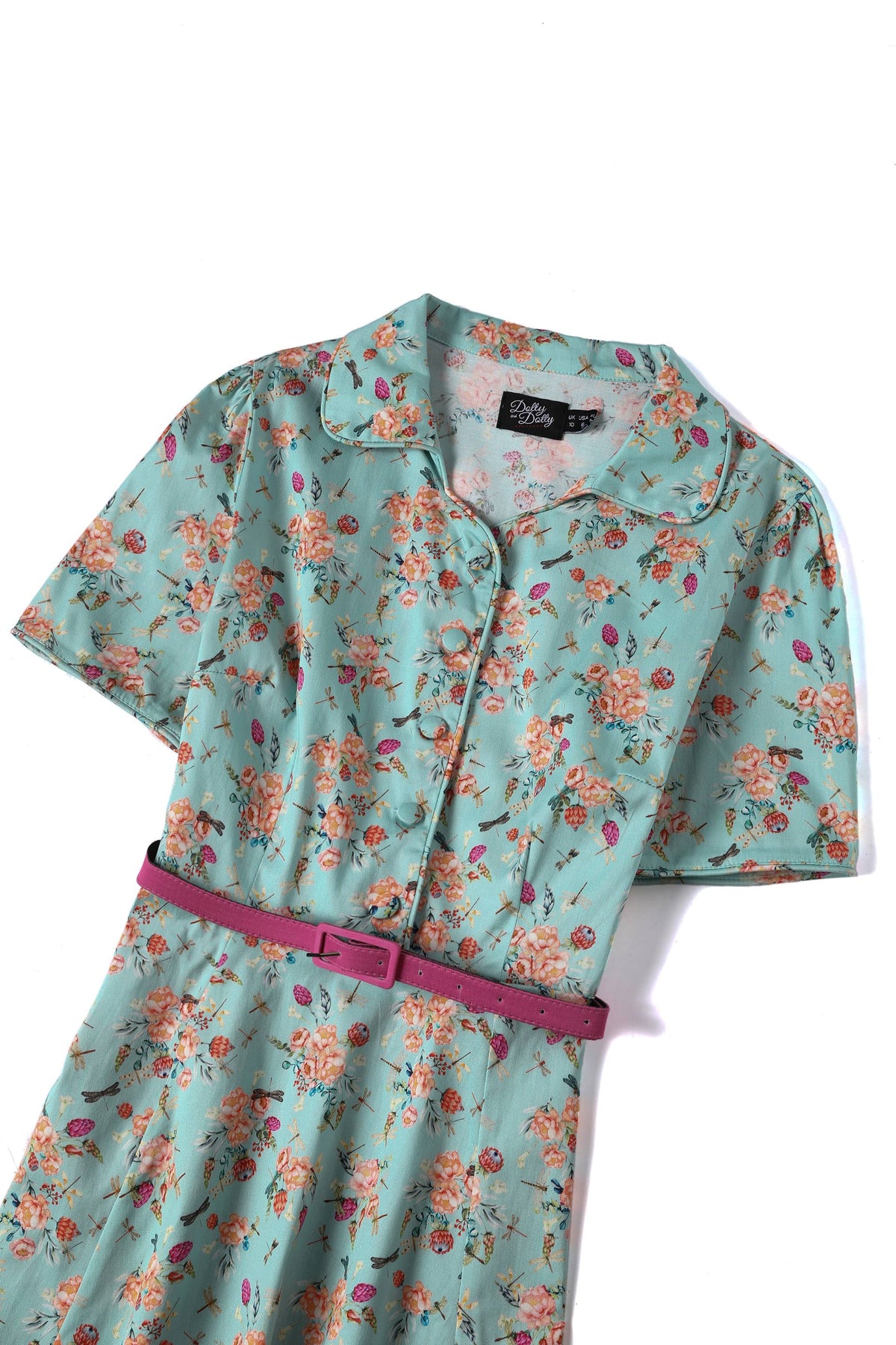 Penelope Mint Green Floral Shirt Dress