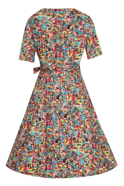Matilda Comic Wrap Dress