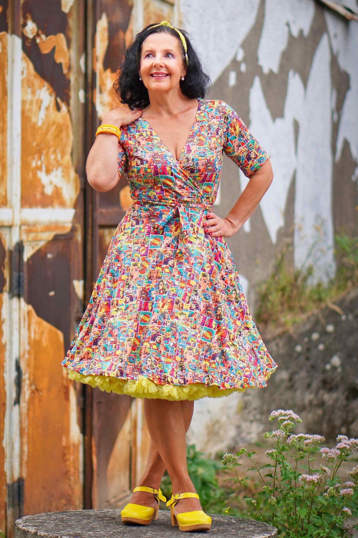 Matilda Comic Wrap Dress