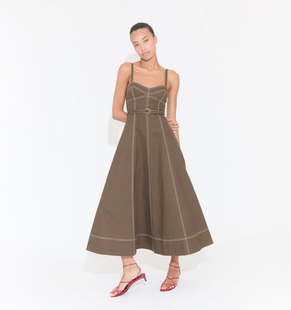 The Fiona Dress - Chocolate Twill