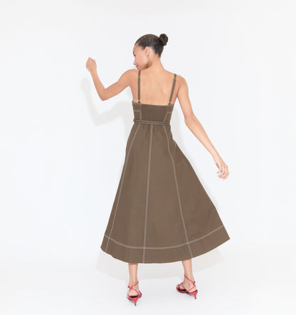 The Fiona Dress - Chocolate Twill