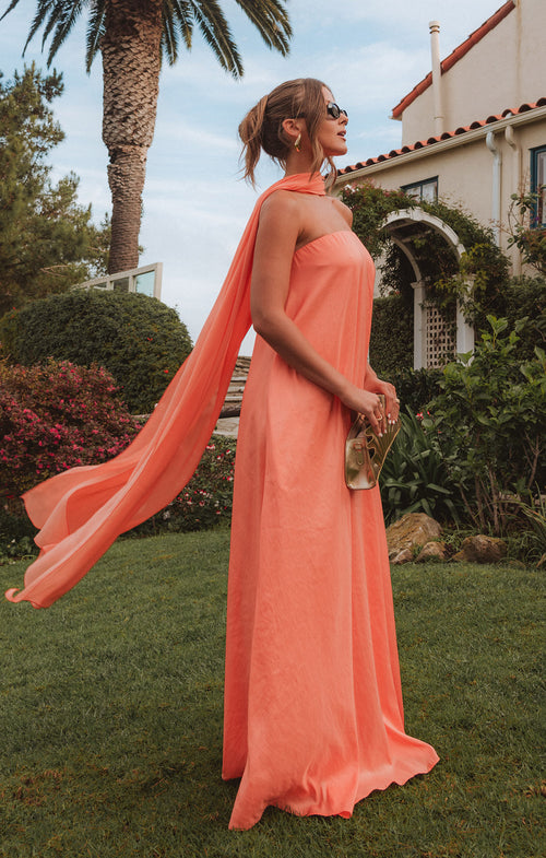 Tinsley Tube Dress ~ Cantaloupe Light Taffeta