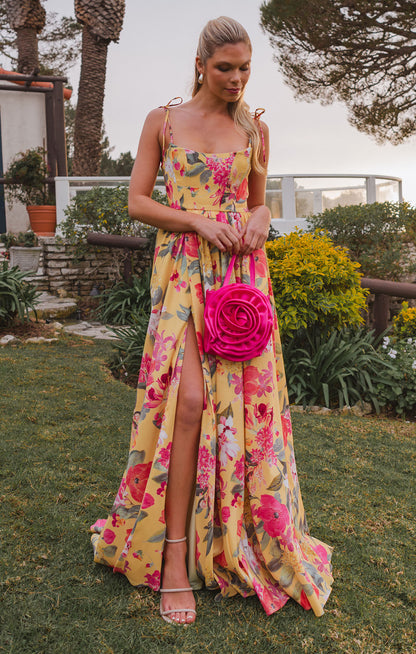 Juliet Maxi Dress ~ Mimosa Floral Taffeta