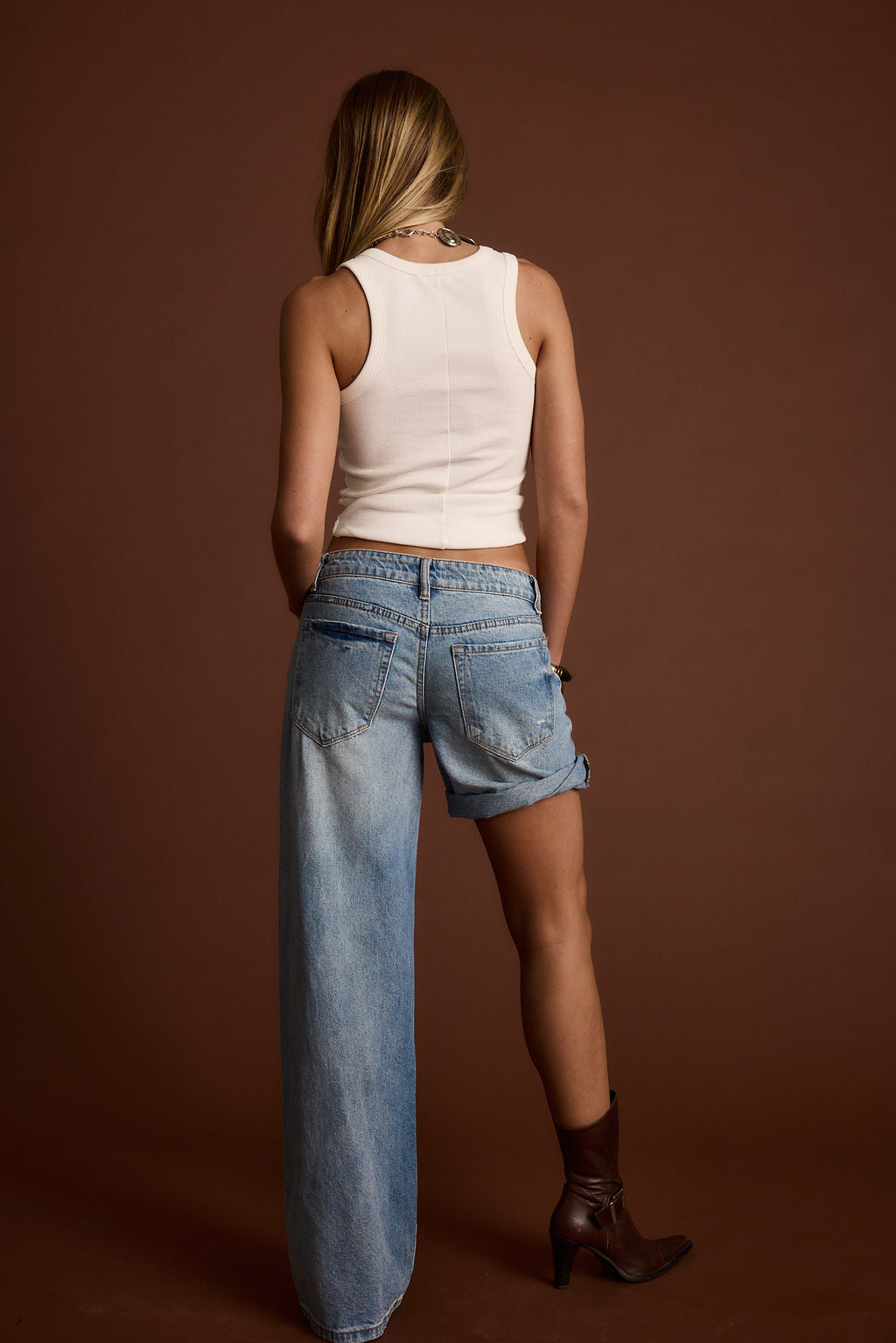 Eastwood Light One Legged Boyfriend Jeans