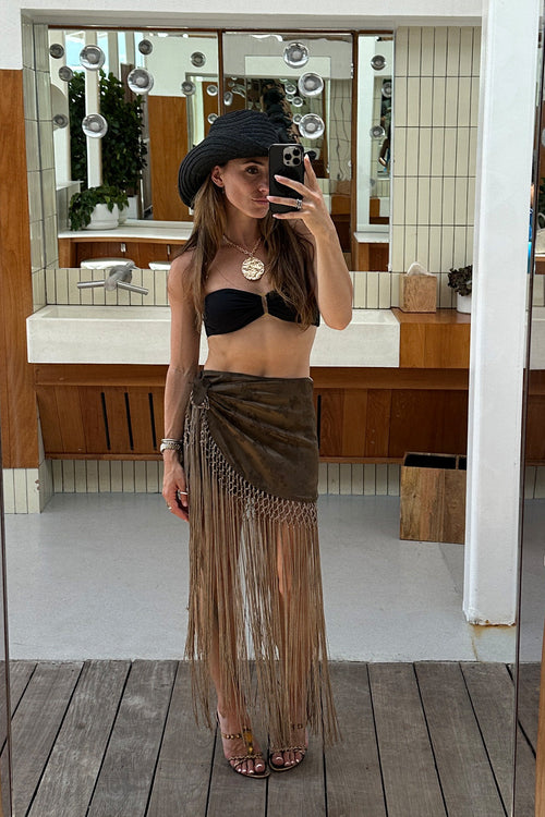 Esmi Olive Fringe Skirt