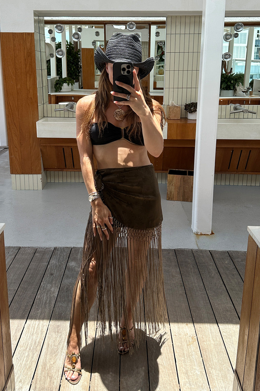 Esmi Olive Fringe Skirt