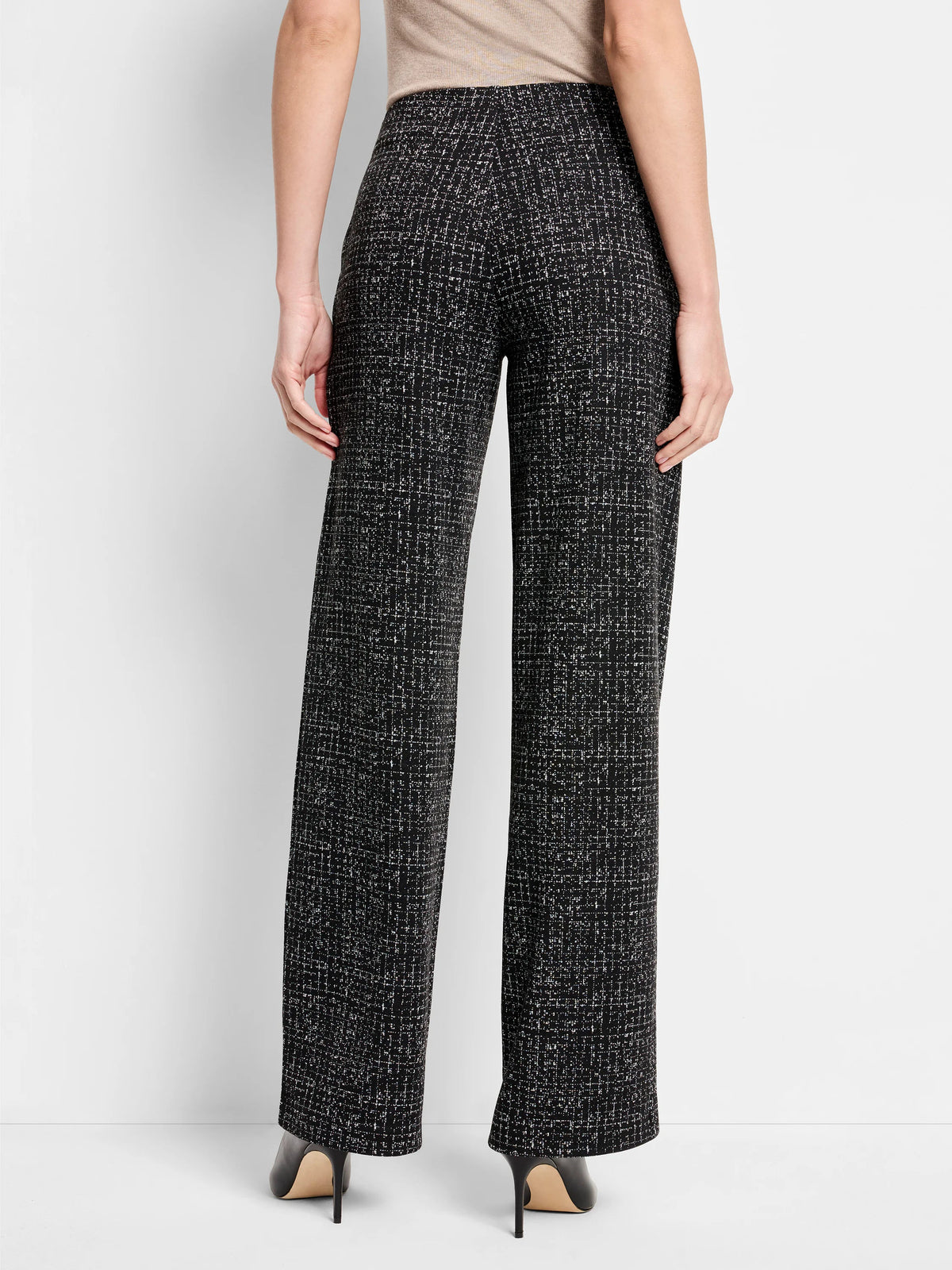Lenox Wide-Leg Dotty Grid Pant