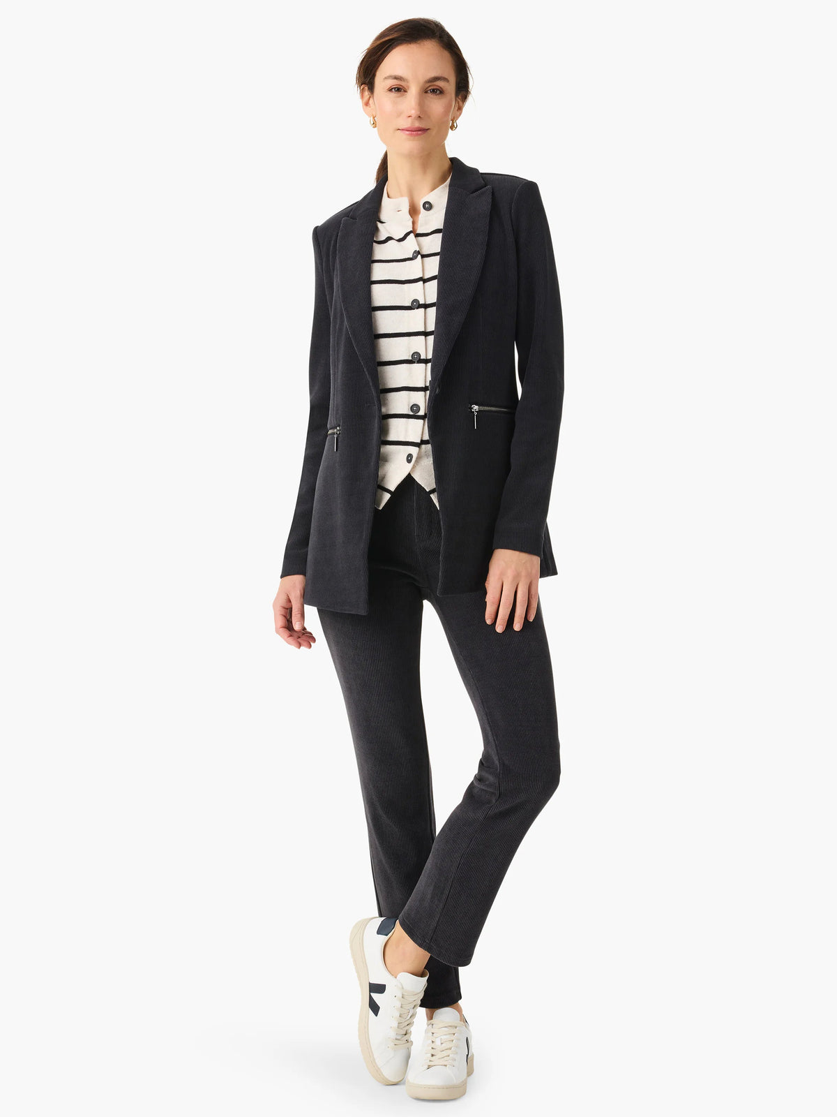 Mid Rise Corduroy Straight Ankle Pant