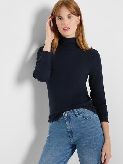 Perfect Knit Rib Long Sleeve Mock Tee