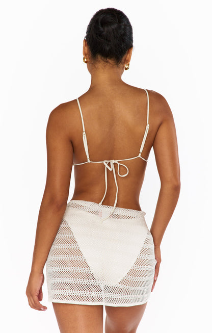 Lido Sarong ~ White Crochet