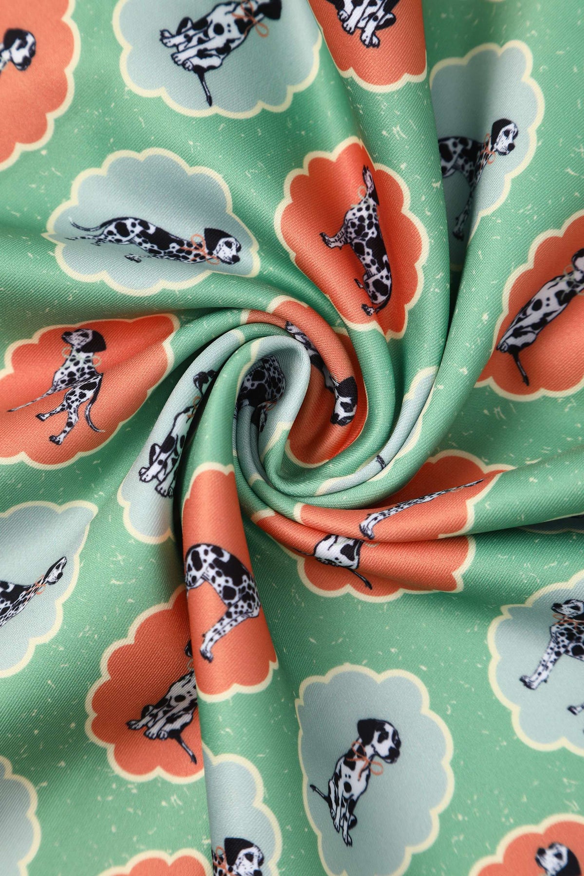 Amanda Dalmatian Flared Dress In Green