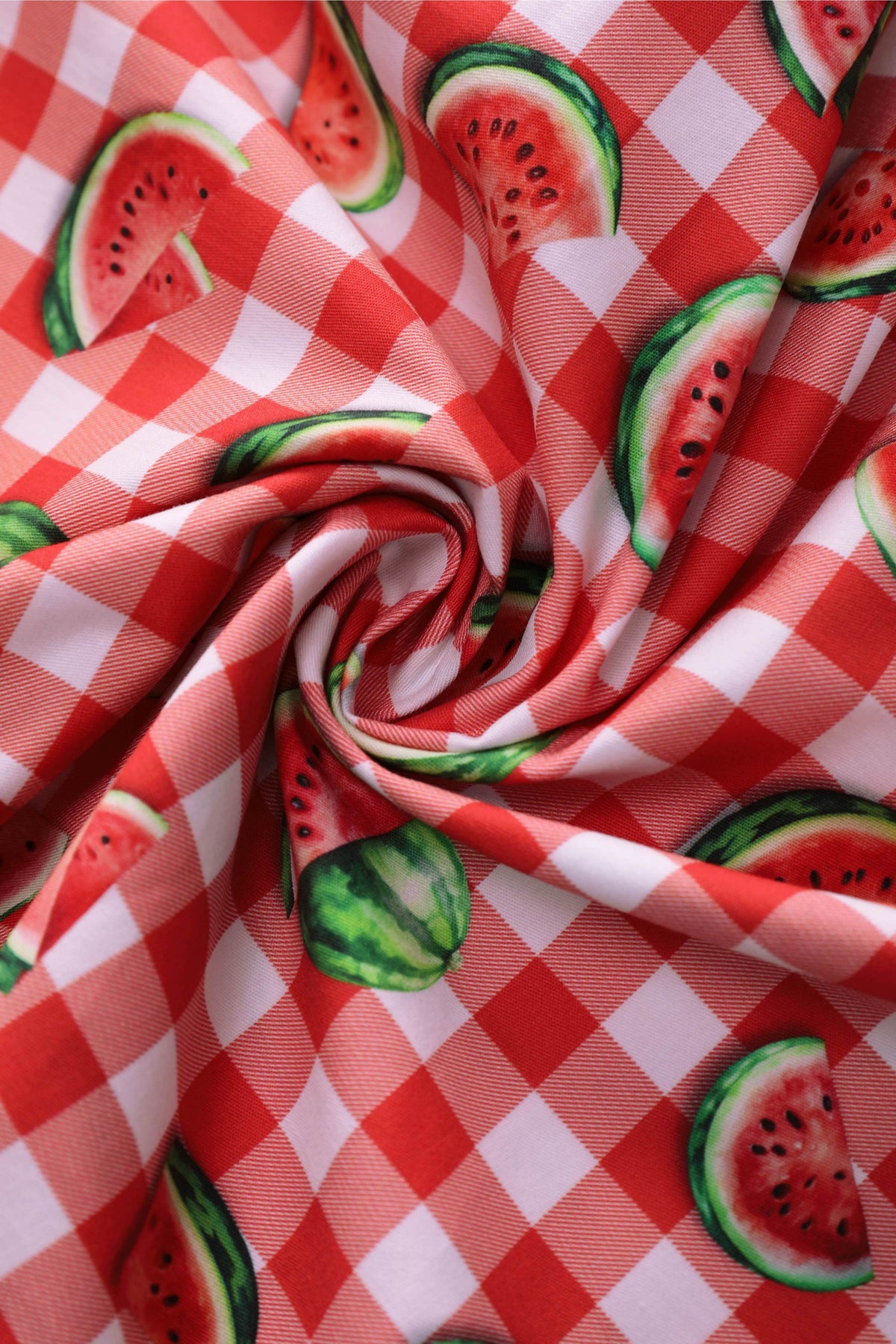 Lily Watermelon Gingham Off Shoulder Dress