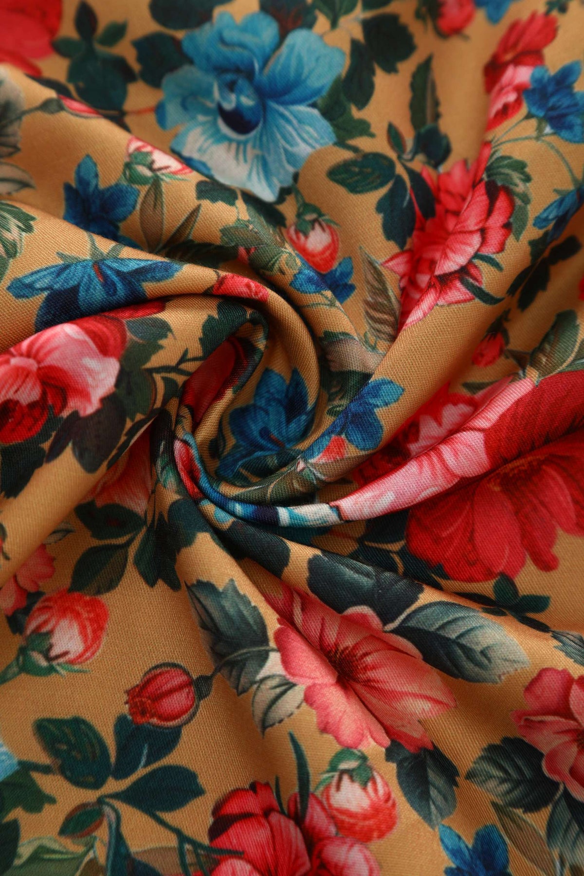 Mollie Yellow Floral Full Circle Shirt Dress