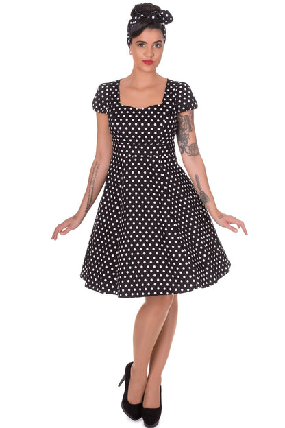 Claudia Flirty Fifties Style Dress in Black