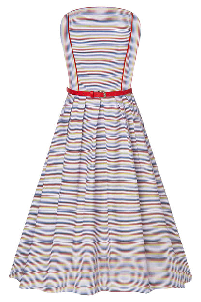 Evie Summer Striped Strapless Dress