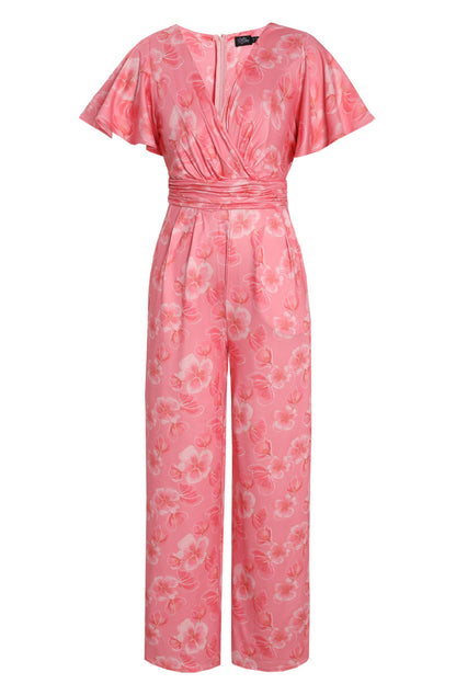 Esther Pink Floral Jumpsuit