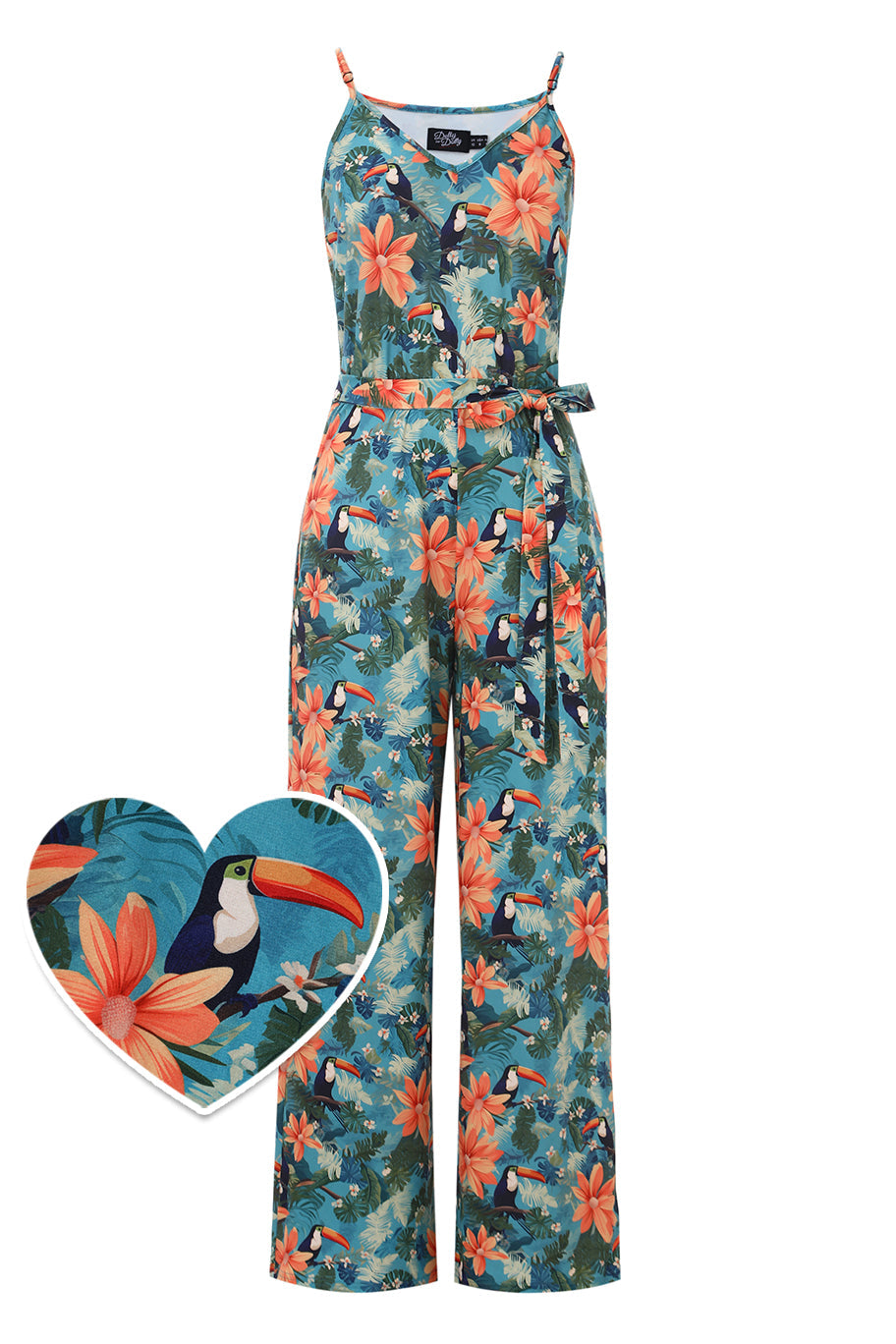 Brigitte Tropical Toucan Strappy Jumpsuit