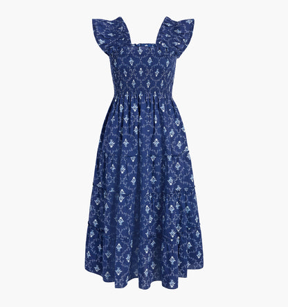 The Maternity Ellie Nap Dress - Navy Trellis