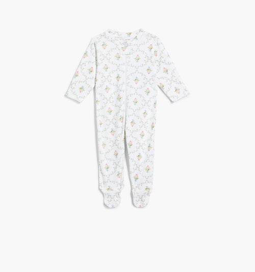 The Footie Pajama - Pastel Trellis