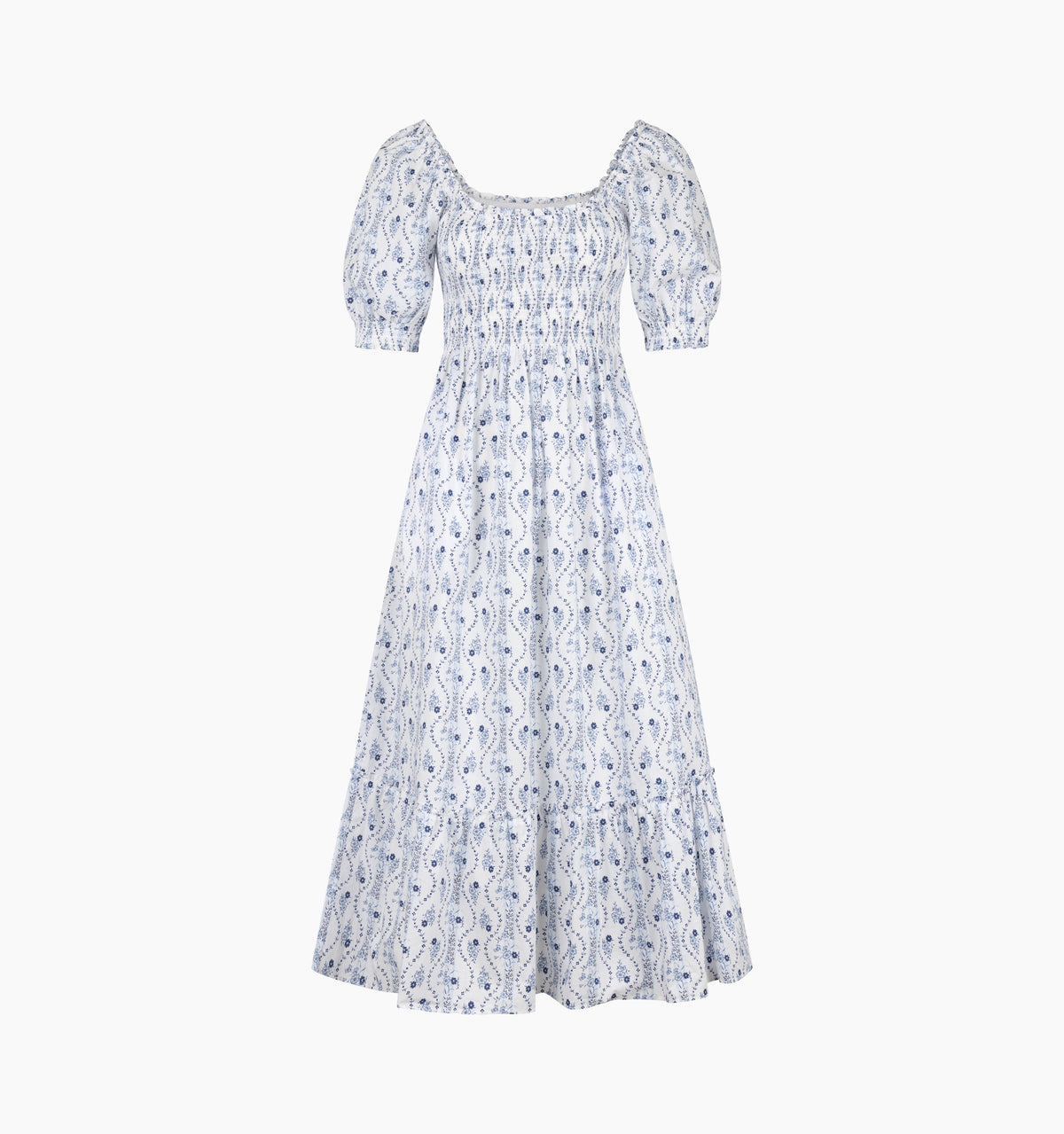 The Louisa Nap Dress - Blue Vine Stripe