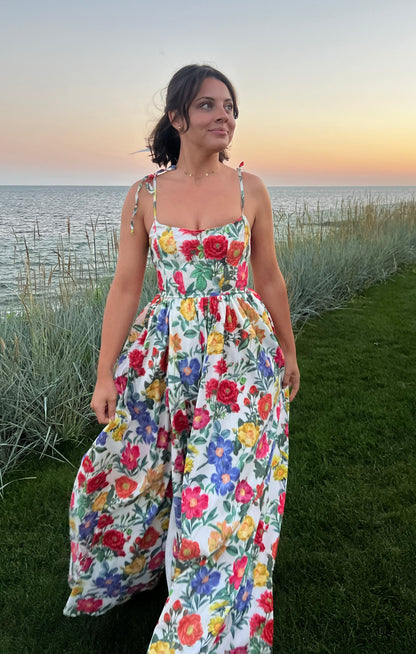 Juliet Maxi Dress ~ Charm Peony White Taffeta