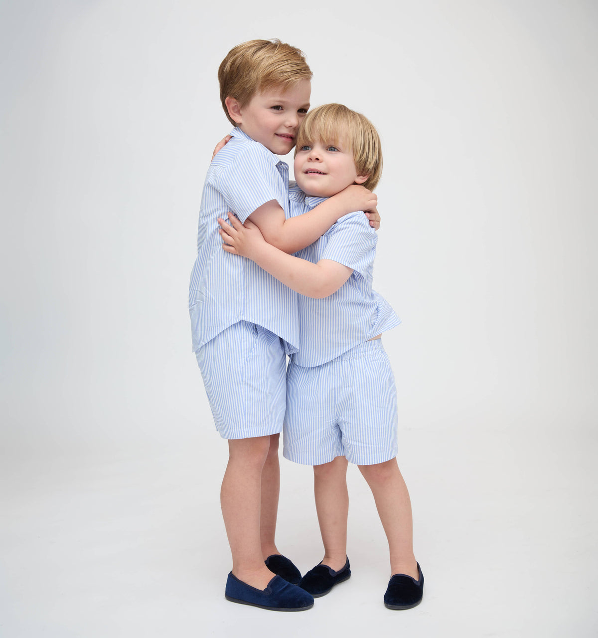 The Tiny Leo Shorts - Blue/White Stripe