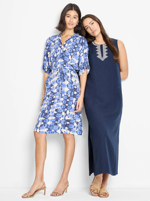 Shibori Stone Belted Devon Dress