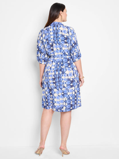 Shibori Stone Belted Devon Dress
