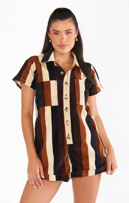 Range Romper ~ Stayin Alive Stripe