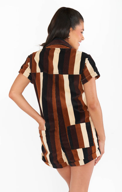 Range Romper ~ Stayin Alive Stripe