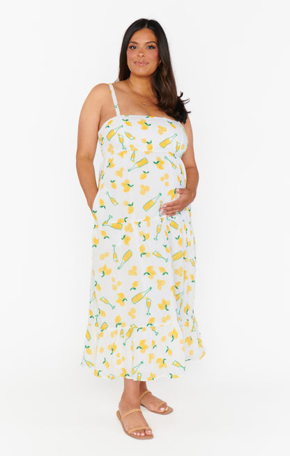 Summer Fling Midi Dress ~ Limoncello Embroidery