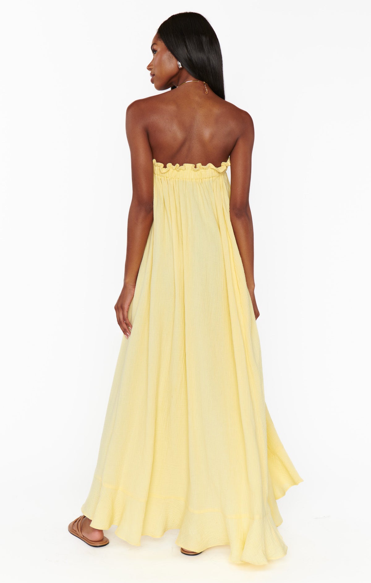 Around The World Maxi Dress ~ Yellow Gauze