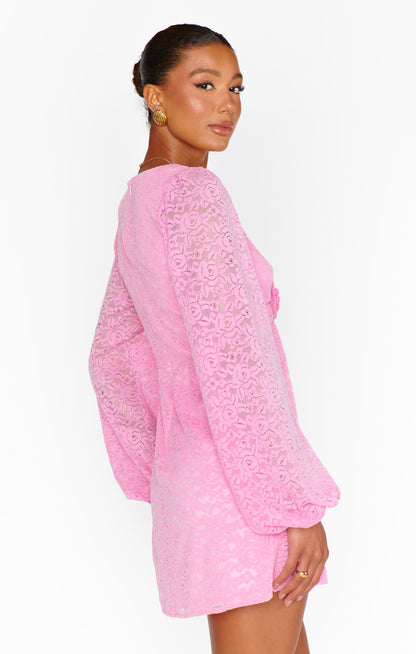 Rosetta Mini Dress ~ Pink Lovely Lace