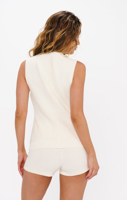 Devin Shorts ~ White Delight Knit