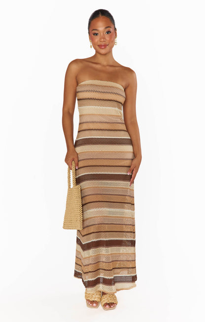 Taylor Tube Dress ~ Neutral Crochet