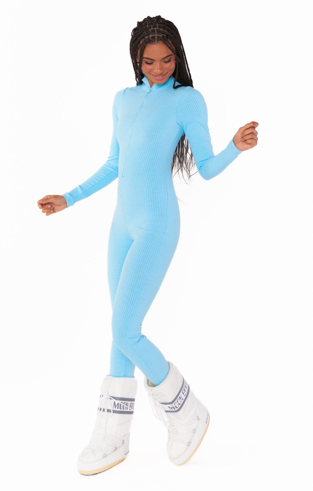 Lodge Onesie ~ Powder Blue Rib Knit