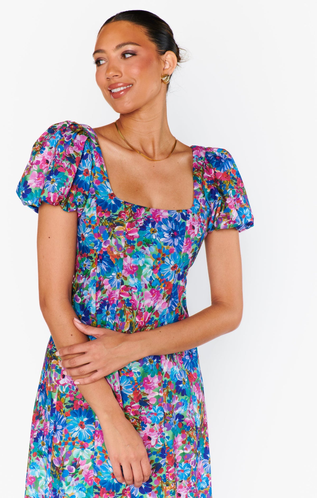 Mia Midi Dress ~ Painterly Meadows