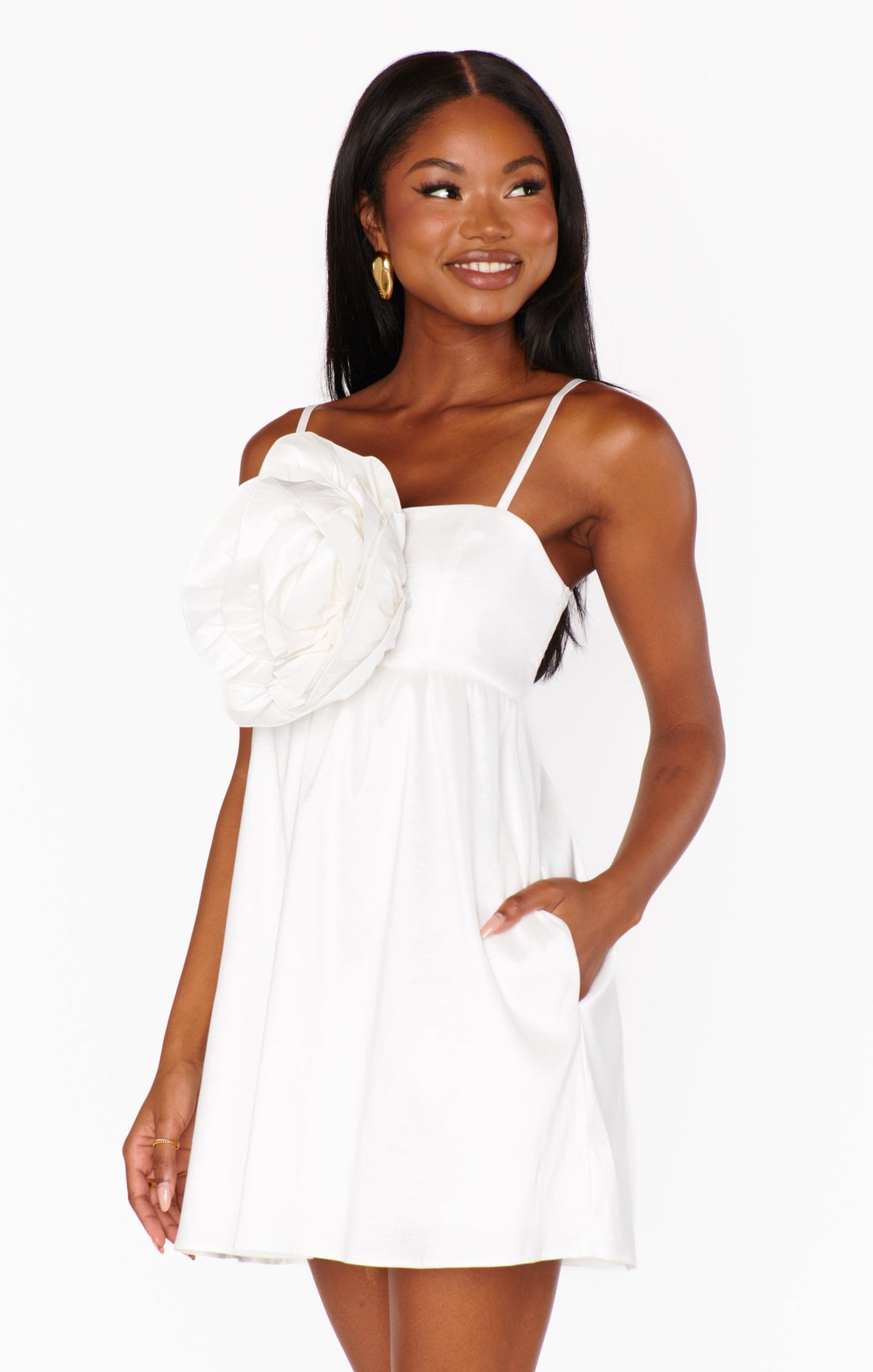 Best Rose Dress ~ White Taffeta
