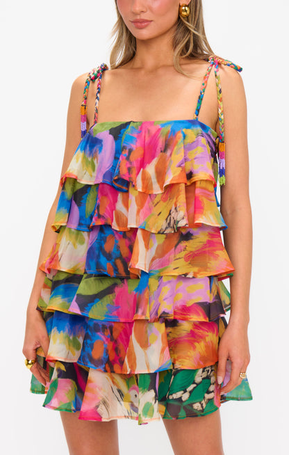 Rowen Ruffle Dress ~ Midnight in Rio
