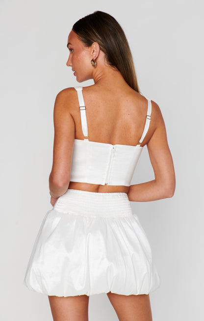 Celeste Skort ~ White Taffeta